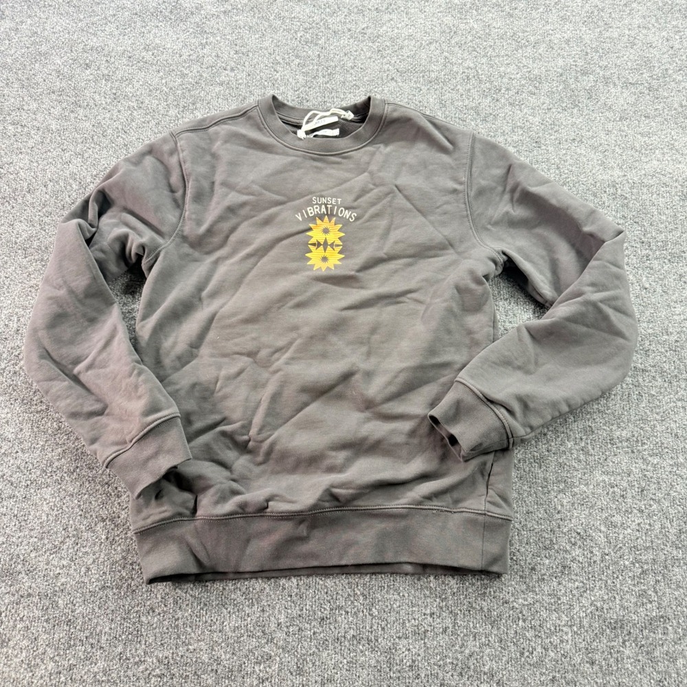 Jules Sweatshirt Sunset Vibrations Graphic Pullover XS Charcoal Grey‎ Crewneck